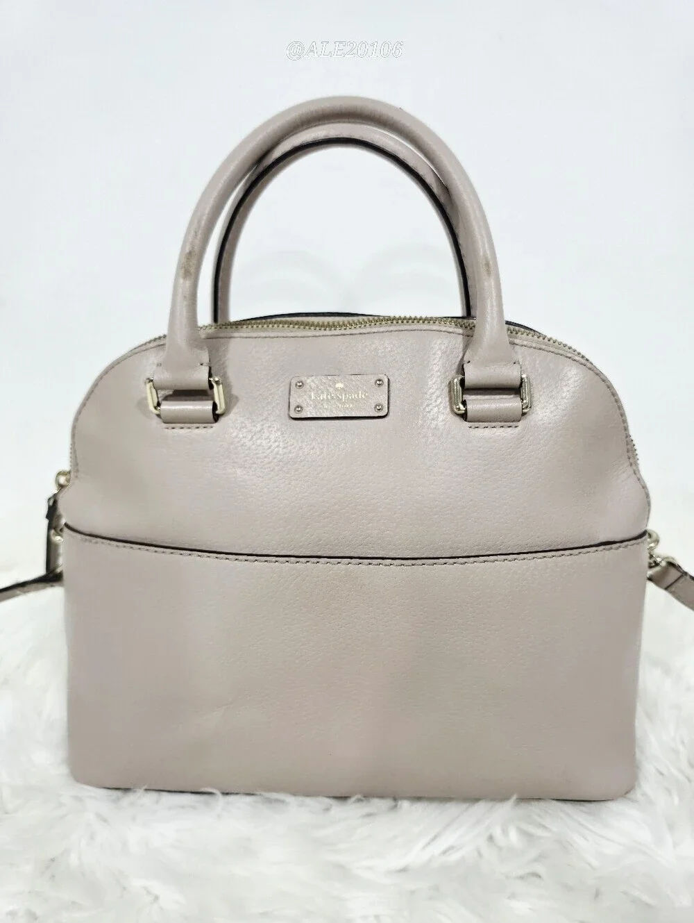 Kate Spade Nude Beige Blush Leather Satchel Crossbody Bag